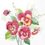 Decoupage Paper Napkins - Pansies Bouquet Red