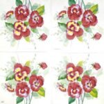 Decoupage Paper Napkins - Pansies Bouquet Red