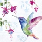 Decoupage Paper Napkins - Hummingbird Light Blue