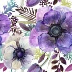 Decoupage Paper Napkins - Violet Vintage Flowers / Purple Dream