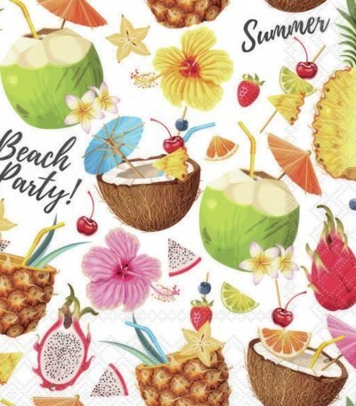 Decoupage Paper Napkins - Beach Party White