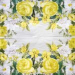 Decoupage Paper Napkins - Yellow Rose Garden Sage