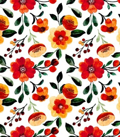 Decoupage Paper Napkins - Orange Floral Pattern