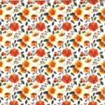 Decoupage Paper Napkins - Orange Floral Pattern