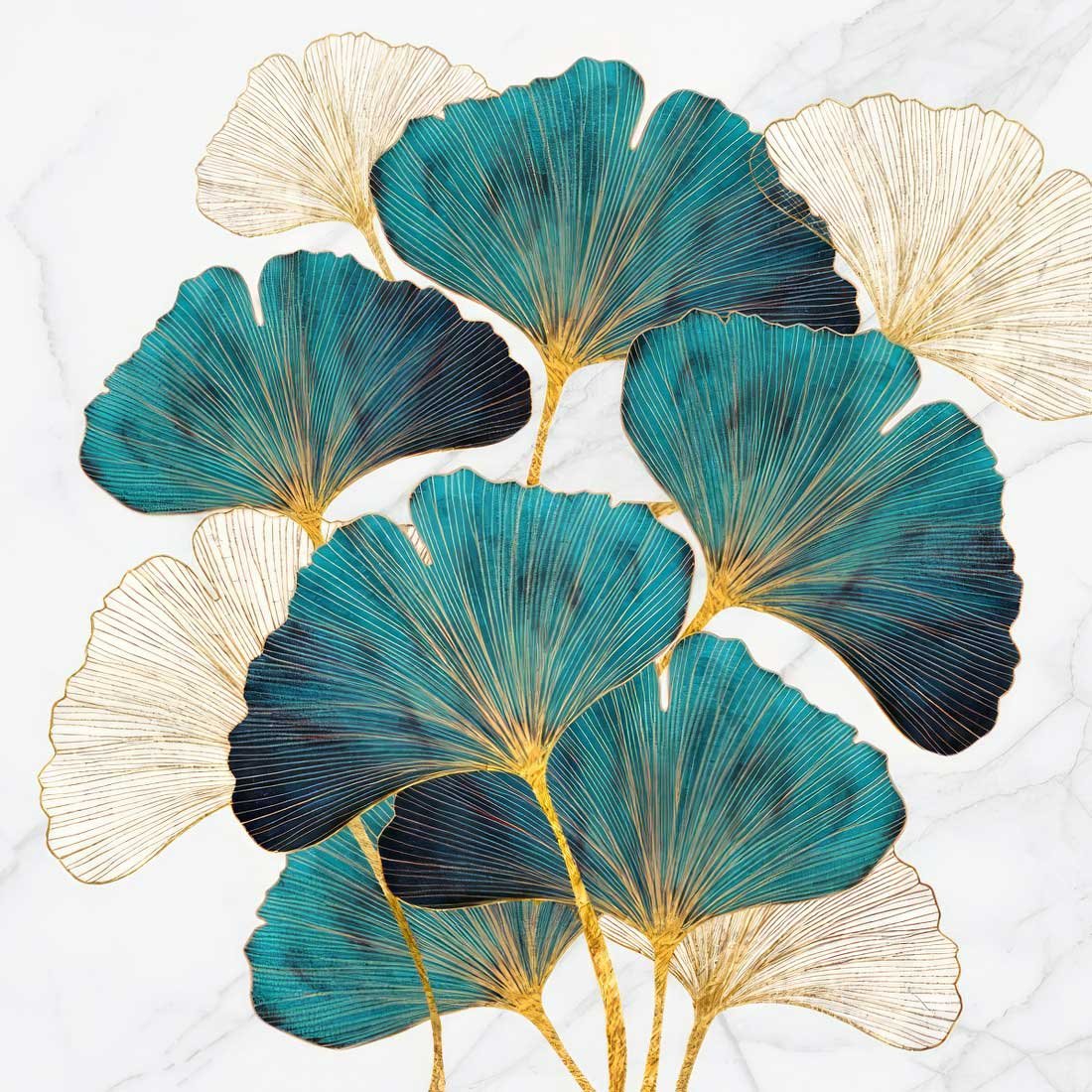 Decoupage Paper Napkins - Gold And Emerald Ginkgo - The Tissue Store Decoupage Paper Napkins - Gold And Emerald Ginkgo