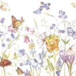 Decoupage Paper Napkins - Butterflies And Blossoms White