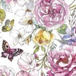 Decoupage Paper Napkins - Watercolour With Roses And Butterflies