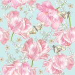 Decoupage Paper Napkins - Pink Tulips With Butterflies