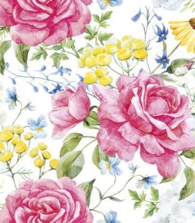 Decoupage Paper Napkins - Roses And Field Flowers