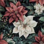 Decoupage Paper Napkins - Poinsettia On Black