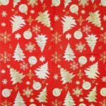 Decoupage Paper Napkins - Golden Christmas Trees Red