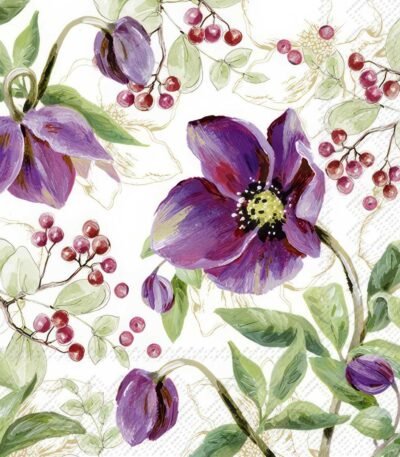 Decoupage Paper Napkins - Rose Noel Gold