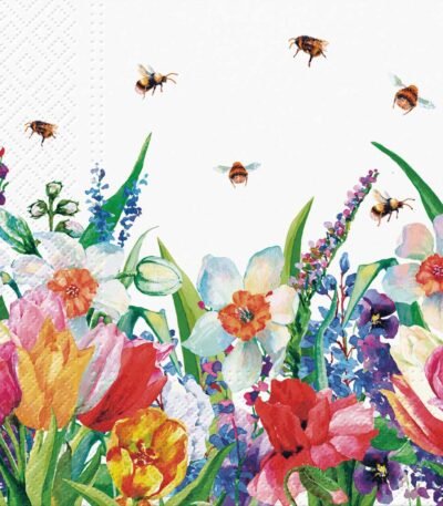 Decoupage Paper Napkins - Meadow With Bees