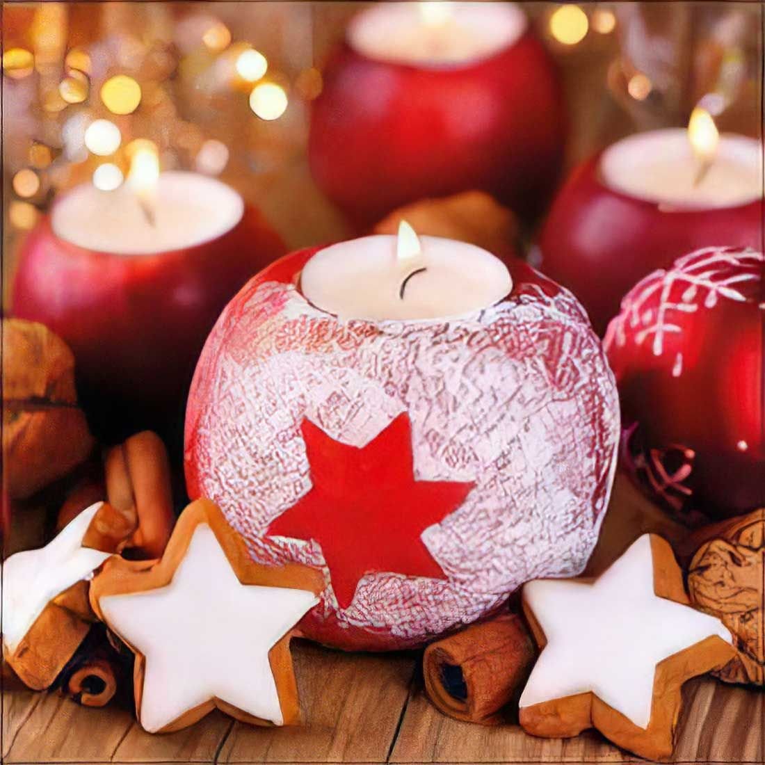 Decoupage Paper Napkins - Star on Candle - The Tissue Store Decoupage Paper Napkins - Star on Candle