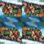 Decoupage Paper Napkins - Santa Teddy Bear Train