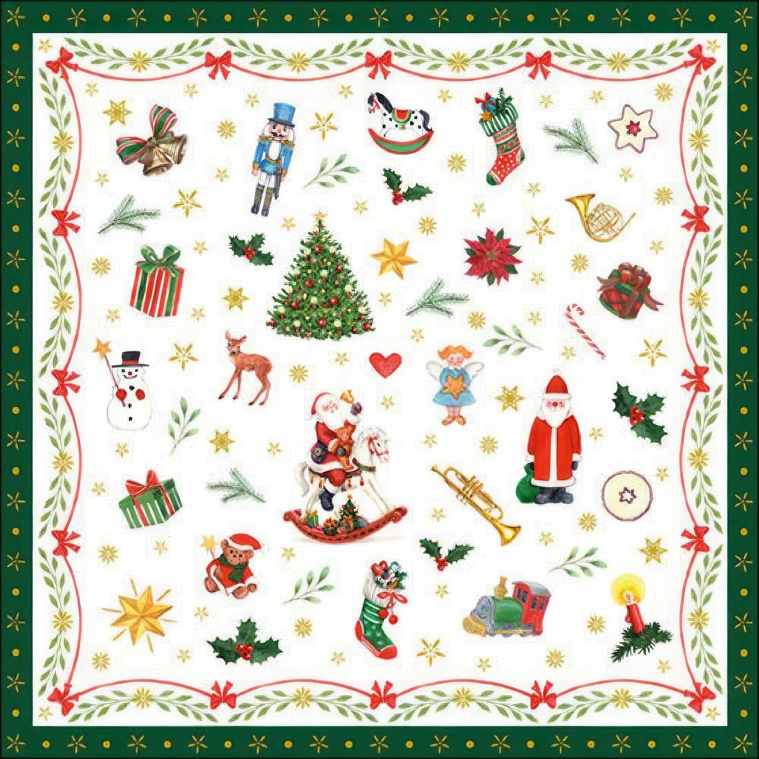 Decoupage Paper Napkins - Ornaments All Over Green - The Tissue Store Decoupage Paper Napkins - Ornaments All Over Green