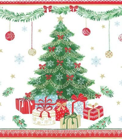 Decoupage Paper Napkins - Presents Under Xmas Tree
