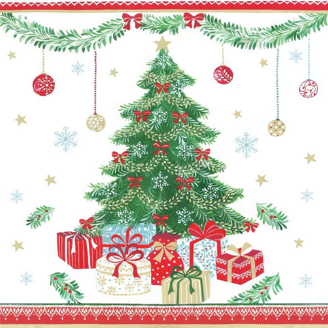 Decoupage Paper Napkins - Presents Under Xmas Tree - The Tissue Store Decoupage Paper Napkins - Presents Under Xmas Tree