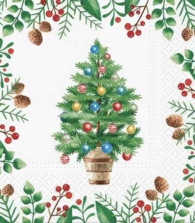 Decoupage Paper Napkins - Decorated Tree