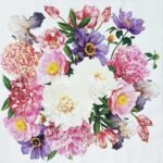 Decoupage Paper Napkins - Blooming Peonies White