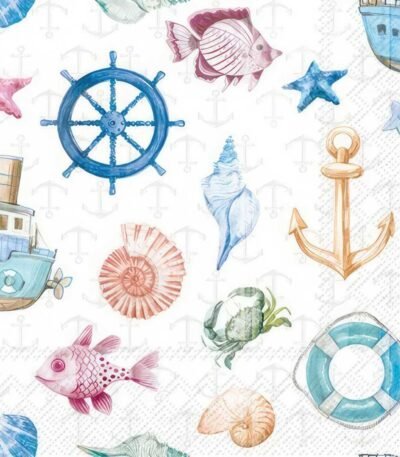 Decoupage Paper Napkins - Coastal Elements