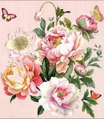 Decoupage Paper Napkins - Peony Bouquet