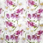 Decoupage Paper Napkins - Elegant Orchids White