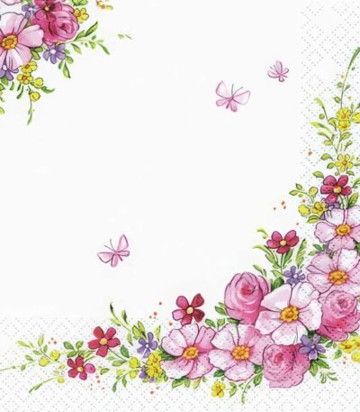Decoupage Paper Napkins - Cute Flowers