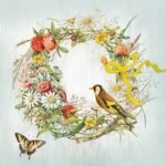 Decoupage Paper Napkins - Wreath With Ribbon