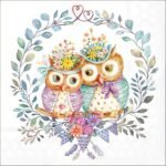 Decoupage Paper Napkins - Owl Couple In Love