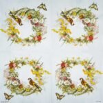 Decoupage Paper Napkins - Wreath With Ribbon
