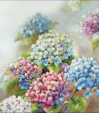 Decoupage Paper Napkins - Hydrangea Shades