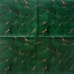 Decoupage Paper Napkins - Green Marble with Gold Lines