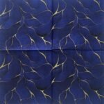 Decoupage Paper Napkins - Blue Marble with Gold Lines