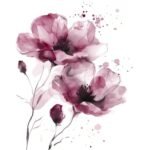 Decoupage Paper Napkins - Fiori Delicati Burgundy