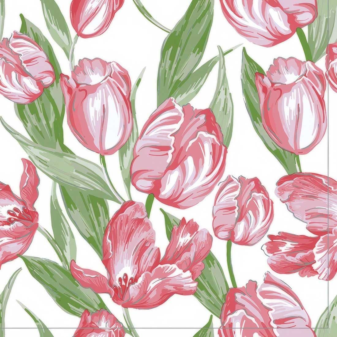 Decoupage Paper Napkins - Pink Tulips Wallpaper - The Tissue Store Decoupage Paper Napkins - Pink Tulips Wallpaper