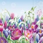 Decoupage Paper Napkins - Crocus Light Blue