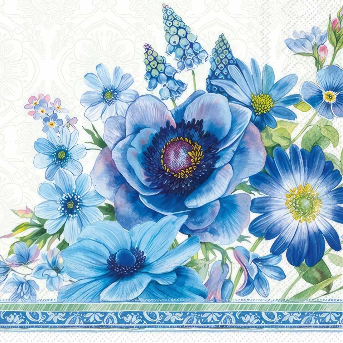 Decoupage Paper Napkins - Springtime Blues - The Tissue Store Decoupage Paper Napkins - Springtime Blues