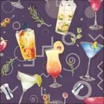 Decoupage Paper Napkins - Cocktail Party Aubergine