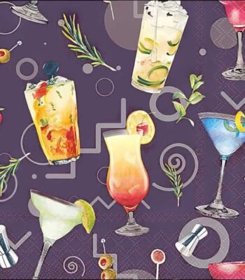 Decoupage Paper Napkins - Cocktail Party Aubergine