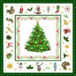 Decoupage Paper Napkins - Christmas Evergreen white