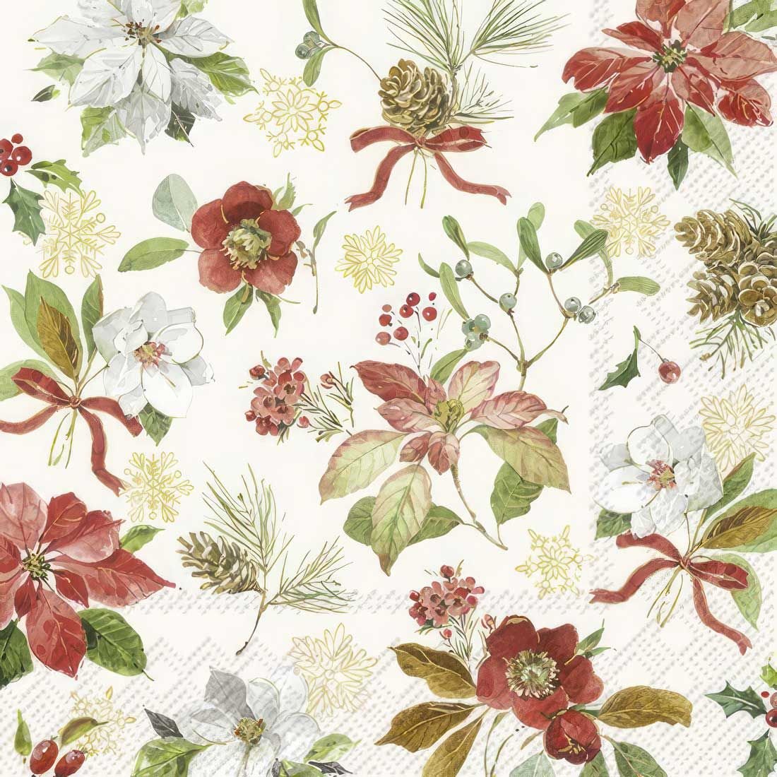 Decoupage Paper Napkins - Poinsettia Flowers - The Tissue Store Decoupage Paper Napkins - Poinsettia Flowers