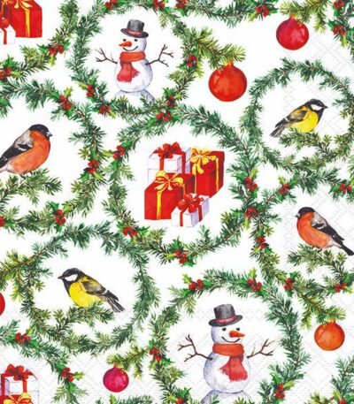 Decoupage Paper Napkins - Pine Branches Rings