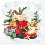 Decoupage Paper Napkins - Santas Boot