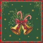 Decoupage Paper Napkins - Scottish Bells Green