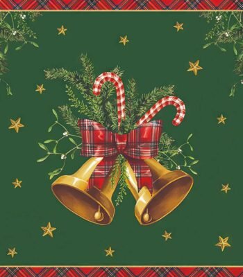 Decoupage Paper Napkins - Scottish Bells Green