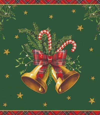 Decoupage Paper Napkins - Scottish Bells Green