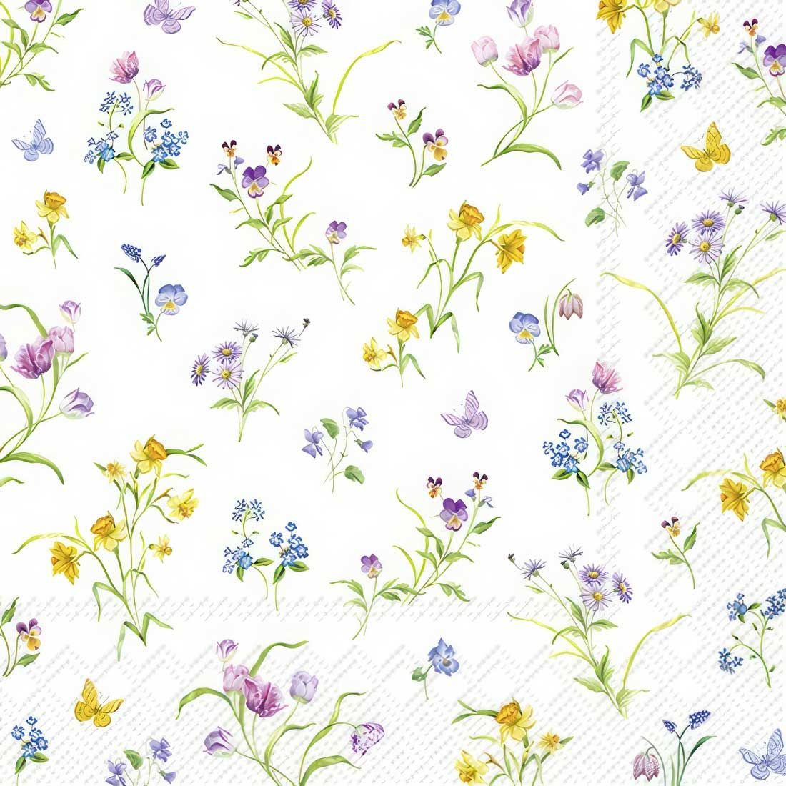 Decoupage Paper Napkins - Easter Flowers White - The Tissue Store Decoupage Paper Napkins - Easter Flowers White