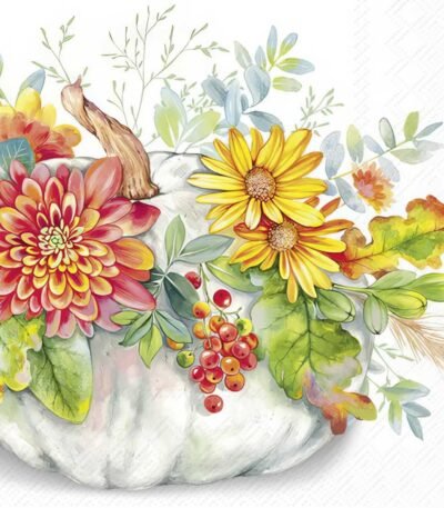 Decoupage Paper Napkins - Cucurbita White