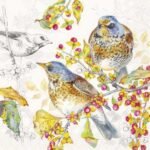 Decoupage Paper Napkins - Autumn Birds Cream